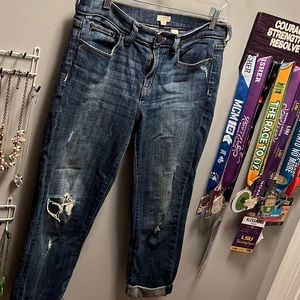 J Crew size 28 distressed jeans